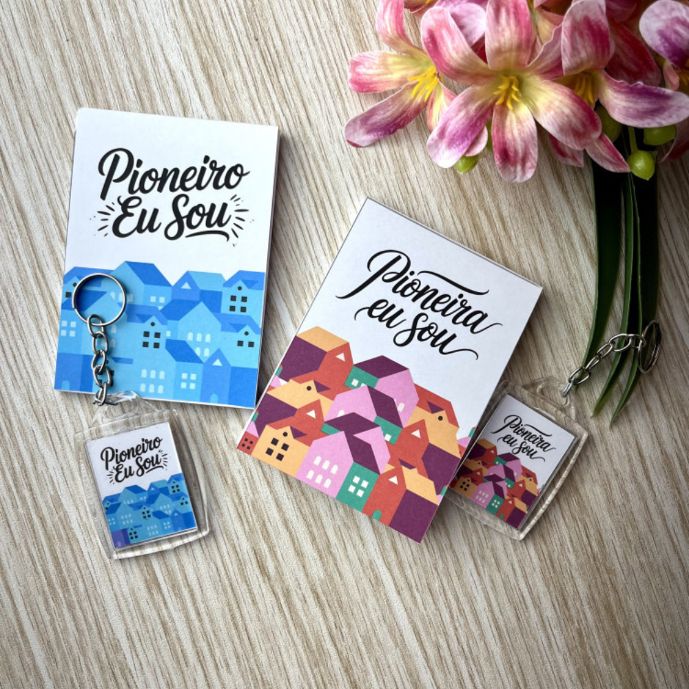 Capa para Bloquinho e Chaveiro Pioneiro(a) Eu Sou