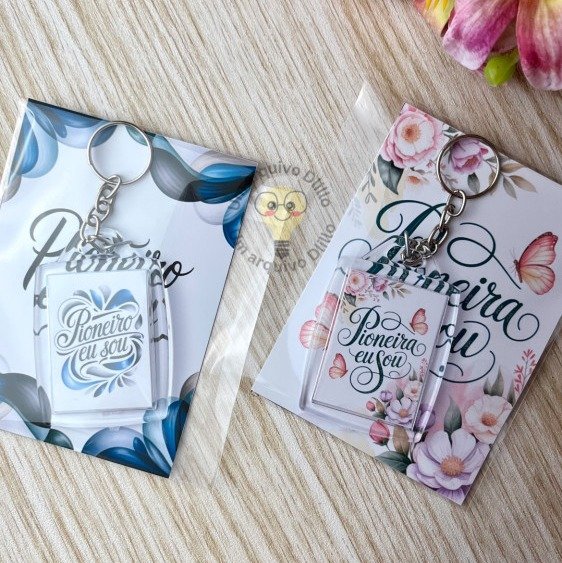 Arte para chaveiro 3x4 Pioneira e Pioneiro - Imagem 2